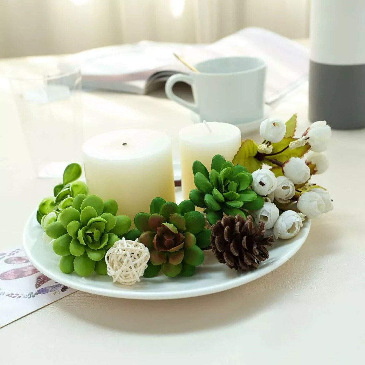 Green 3 Assorted 3" Faux Succulent Sprays Stems Wedding Flowers Centerpieces